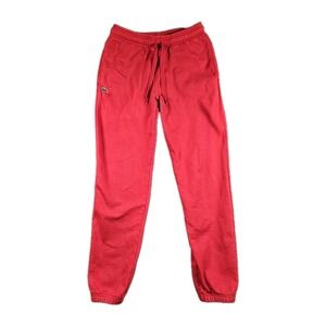 Lacoste Sport Jogger‎ Sweatpants Mens Small Red Fleece Cotton Blend Alligator